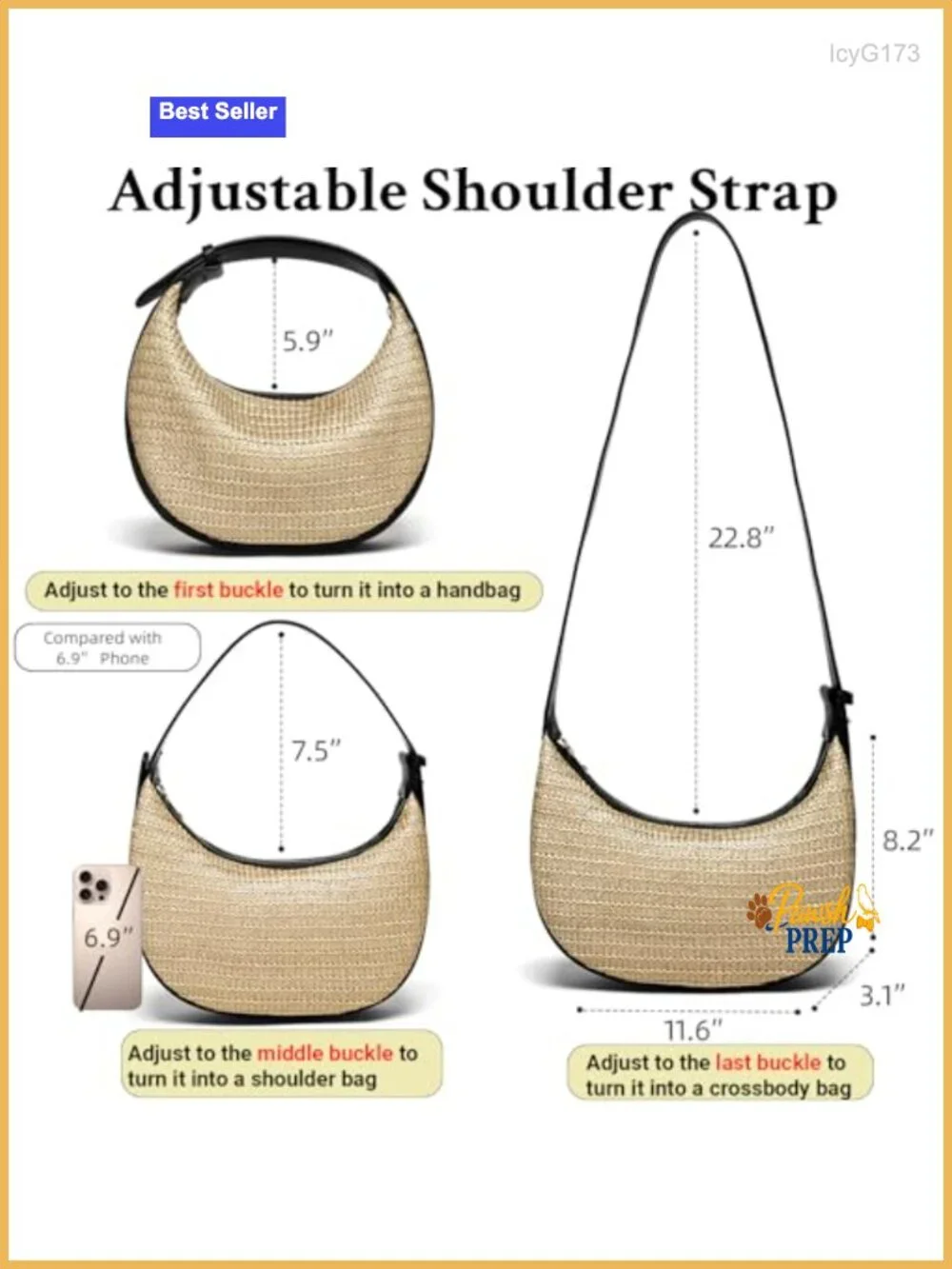 Handwoven Straw Hobo Shoulder Bag Purse Crossbody Women